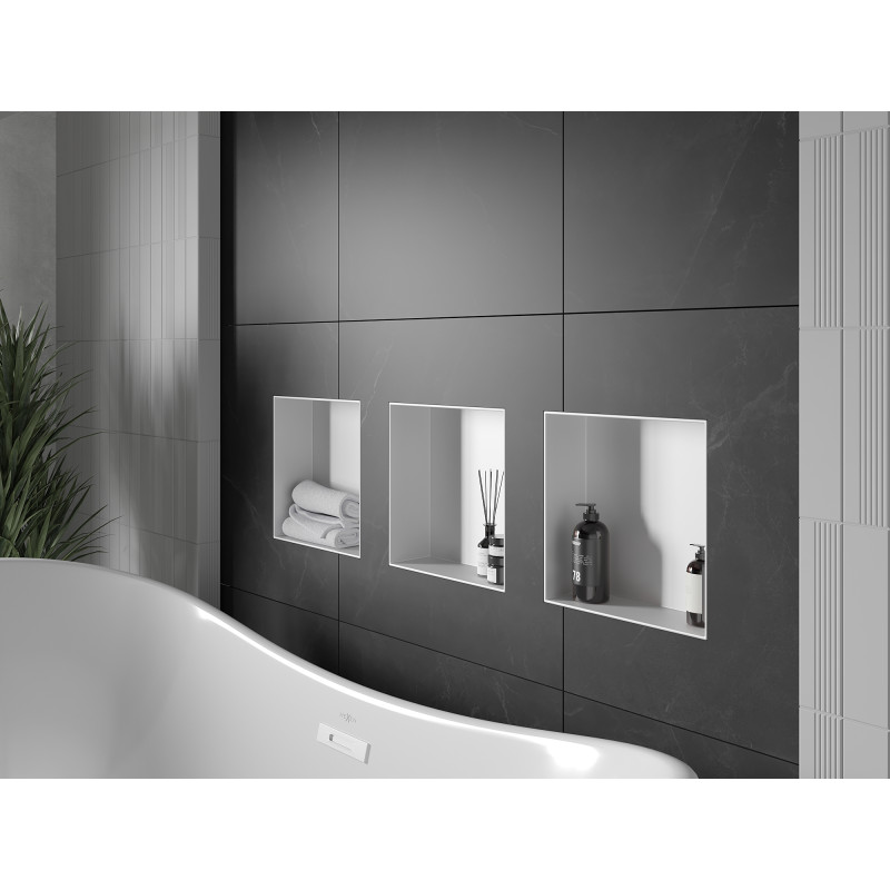 Mexen X-Wall-NR вградена лавица без фланец 30 x 30 см, бяла - 1921303010