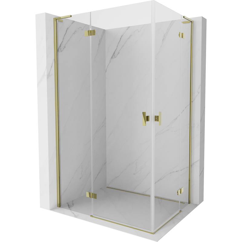 Mexen Mist-H L Duo душ кабина с отворяеми врати 70 x 95 см, прозрачна, златна - 8A5L-070L-095P-50-00