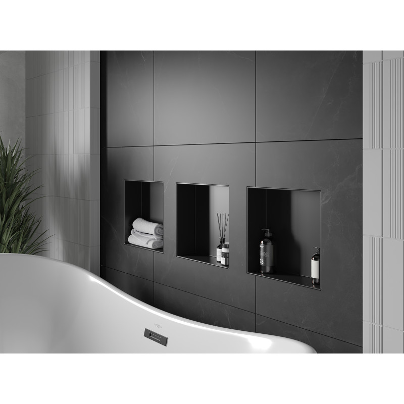 Mexen X-Wall-NR нишева стойка без фланец 30 x 30 см, черна - 1971303010