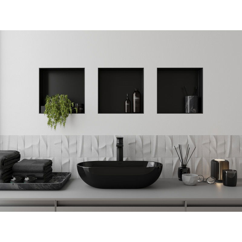 Mexen X-Wall-NR нишова полица без бордюр 30 x 30 см, черна - 1971303010