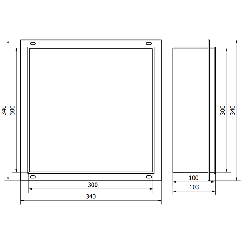 Mexen X-Wall-NR стенна ниша без фланец 30 x 30 см, инокс - 1911303010