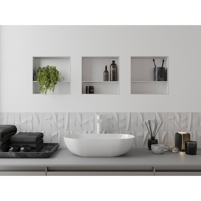 Mexen X-Wall-NR нишова рафт без фланец с рафт 30 x 30 см, бял - 1921303010S