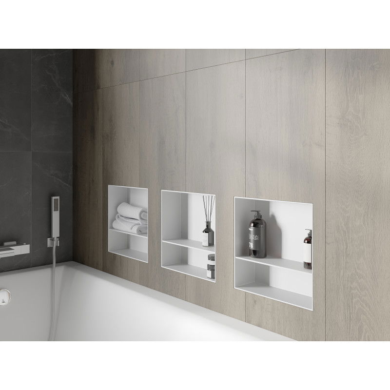 Mexen X-Wall-NR нишова рафт без фланец с рафт 30 x 30 см, бял - 1921303010S