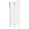 Mexen Mist параван за вана двукрилен ляв 80 x 150 см, прозрачен, хром - 8A9-080-002-01-00-L
