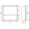 Mexen X-Wall-NR вдлъбната полица без фланец с рафт 30 x 30 см, черна - 1971303010S