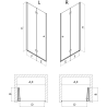Mexen Mist-F сгъваеми душ врати леви 60 cm, прозрачни, хром - 8A6-060-000-01-00-L
