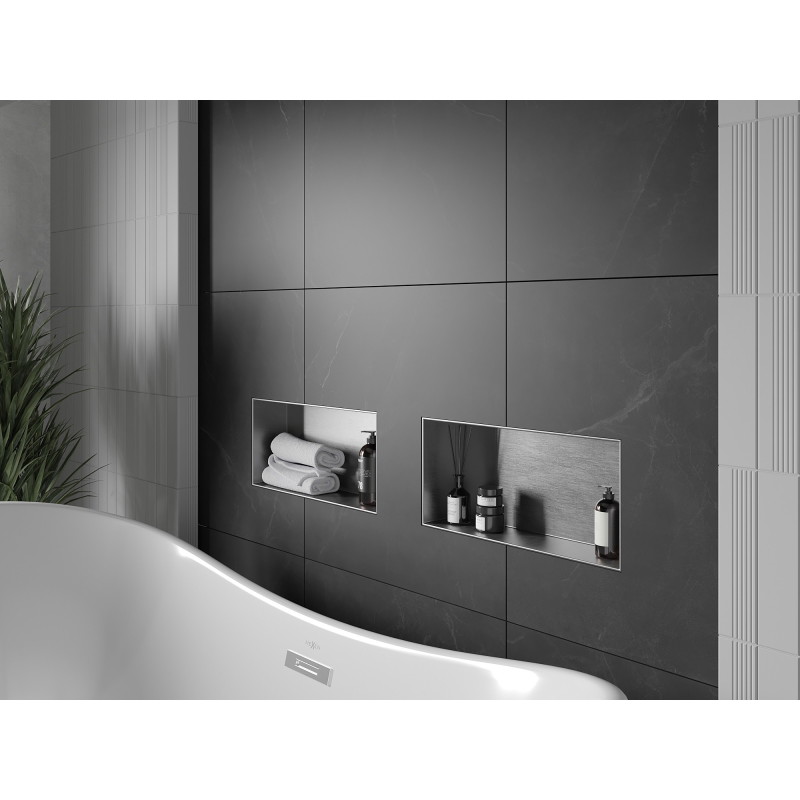 Mexen X-Wall-NR нишева полица без яка 45 x 20 см, инокс - 1911452010