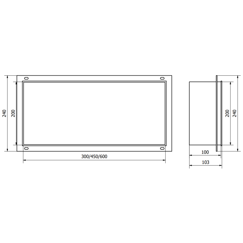 Mexen X-Wall-NR нишева рафт без яка 45 x 20 см, инокс - 1911452010