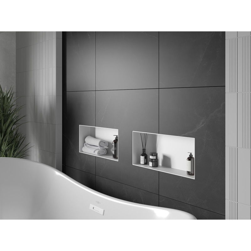 Mexen X-Wall-NR вградена полица без фланец 45 x 20 cm, бяла - 1921452010