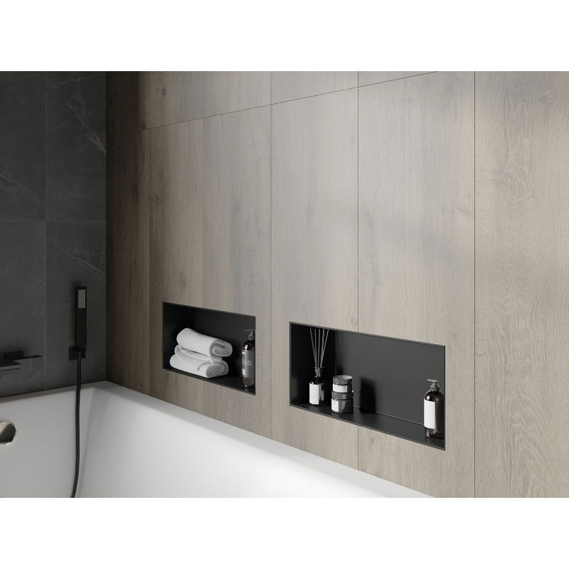 Mexen X-Wall-NR вградена полица без ръбове 45 x 20 см, черна - 1971452010