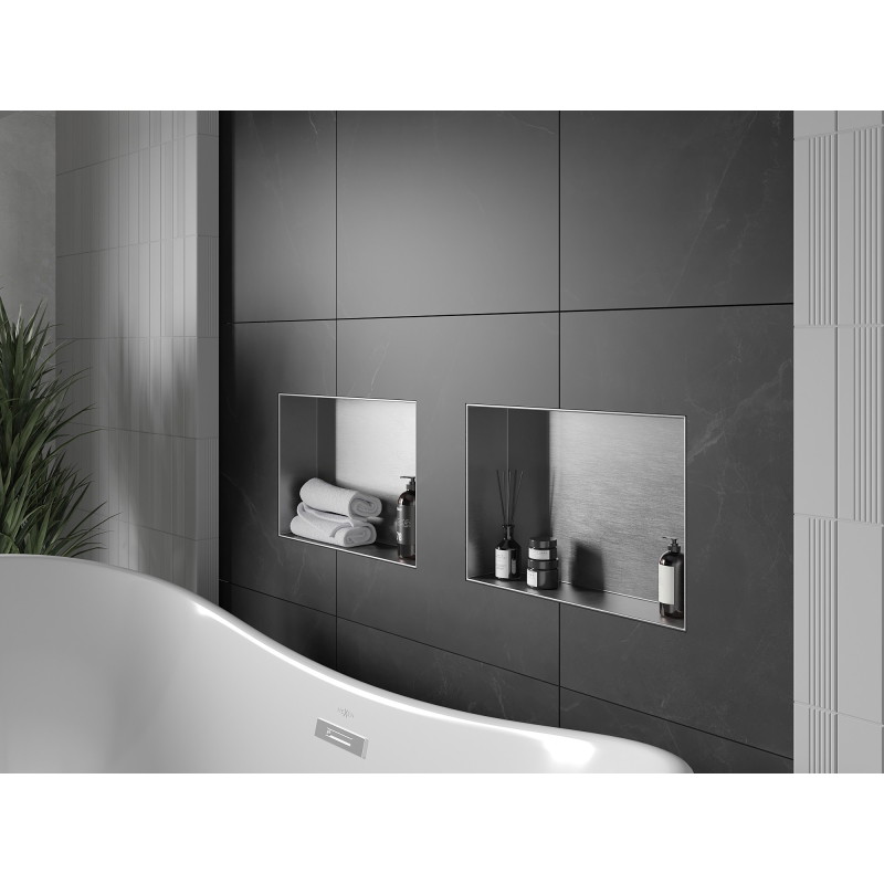 Mexen X-Wall-NR вградена полица без борд 45 x 30 см, инокс - 1911453010