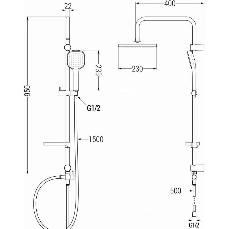 Mexen X33 душ колона, черна - 798333391-70