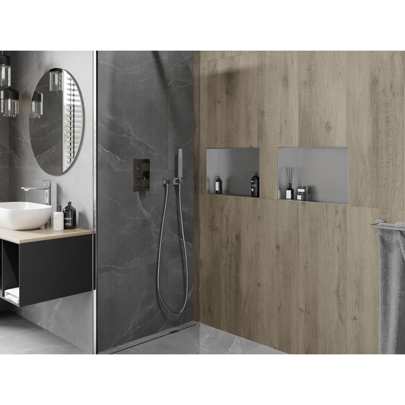 Mexen X-Wall-NR вградена полица без борд 45 x 30 см, инокс - 1911453010