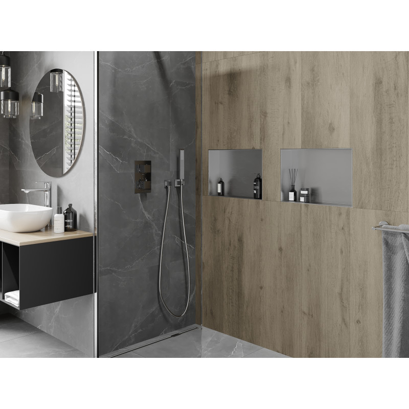 Mexen X-Wall-NR вградена полица без фланец 45 x 30 см, инокс - 1911453010