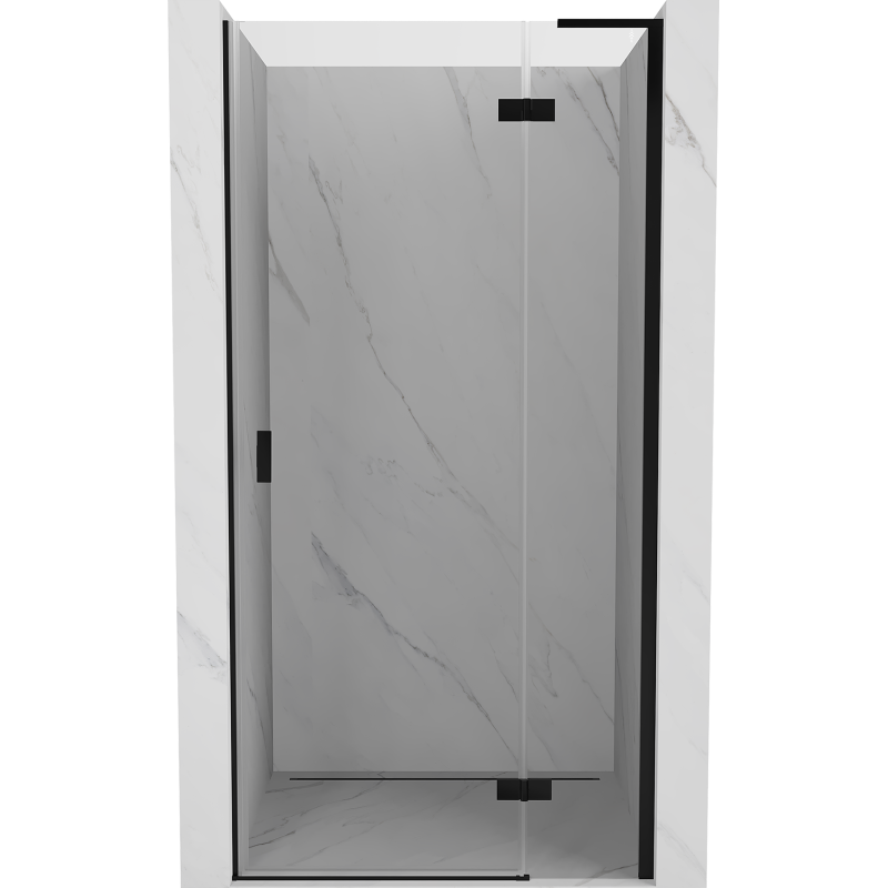 Mexen Mist-H L врата за душ панти десни 85 см, прозрачни, черни - 8A5L-085-000-70-00-P