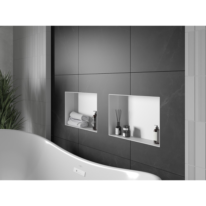 Mexen X-Wall-NR вградена полица без ръб 45 x 30 см, бяла - 1921453010