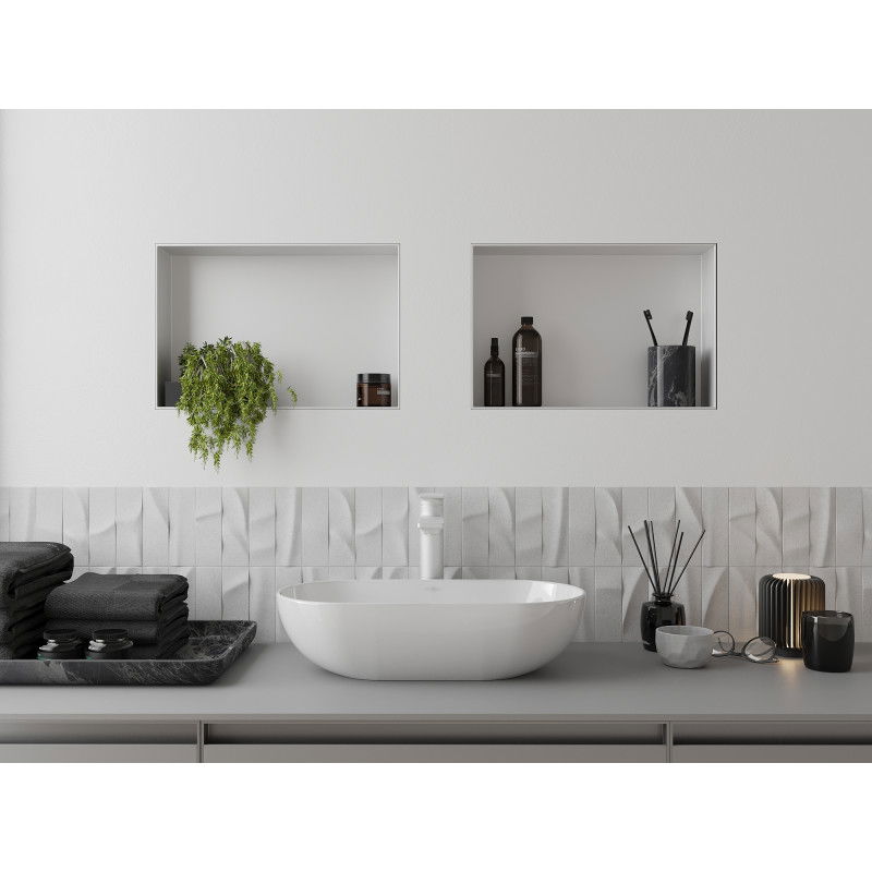 Mexen X-Wall-NR нишова полица без рамка 45 х 30 см, бяла - 1921453010