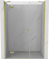 Mexen Mist-H лява душ кабина с врата 120 cm, прозрачна, златна четка - 8A5-120-001-55-00-L