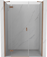 Mexen Mist-H лява врата за душ кабина 150 cm, прозрачно стъкло, матирана мед - 8A5-150-001-65-00-L