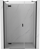 Mexen Mist-H леви врати за душ 140 cm, прозрачни, черни - 8A5-140-001-70-00-L