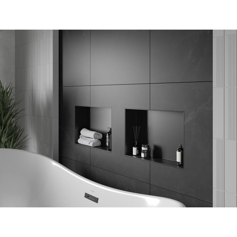 Mexen X-Wall-NR нишова лавица без борд 45 x 30 см, черна - 1971453010