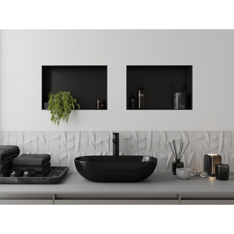 Mexen X-Wall-NR нишова лавица без борд 45 x 30 см, черна - 1971453010