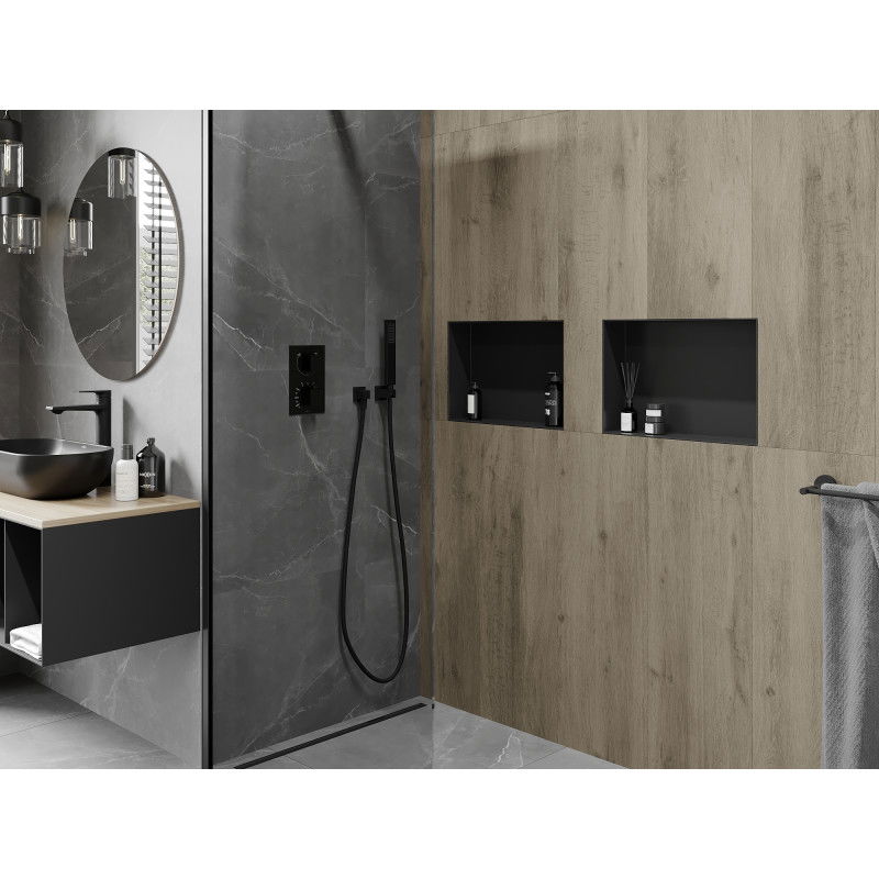 Mexen X-Wall-NR нишова лавица без борд 45 x 30 см, черна - 1971453010