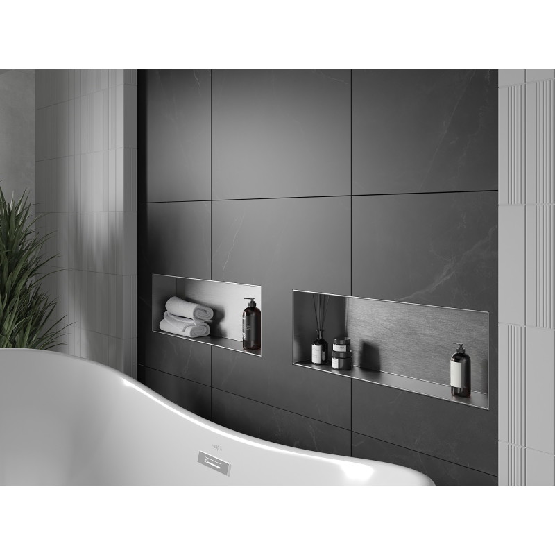Mexen X-Wall-NR Нишева полица без фланец 60 x 20 см, инокс - 1911602010