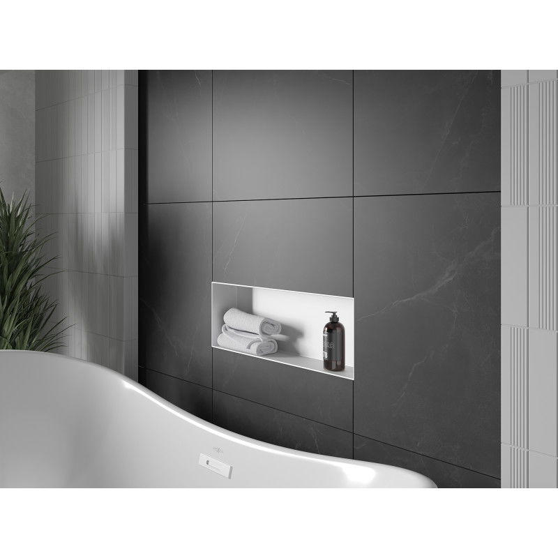 Mexen X-Wall-NR нишова полица без фланец 60 x 20 см, бяла - 1921602010