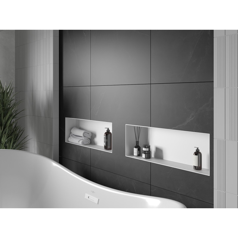 Mexen X-Wall-NR нишева полица без фланец 60 x 20 см, бяла - 1921602010