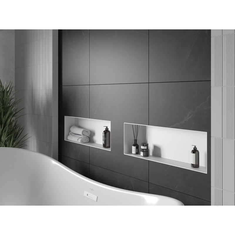 Mexen X-Wall-NR нишова полица без фланец 60 x 20 см, бяла - 1921602010