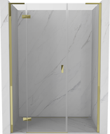 Mexen Mist-H L, лява, 130 cm врати за душ, прозрачни, златни - 8A5L-130-001-50-00-L