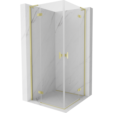 Mexen Mist-H L Duo душ кабина с врати 80 x 80 см, прозрачна, златиста четка - 8A5L-080L-080P-55-00