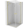 Mexen Mist-H L Duo душ кабина с врати 80 x 80 см, прозрачна, златиста четка - 8A5L-080L-080P-55-00