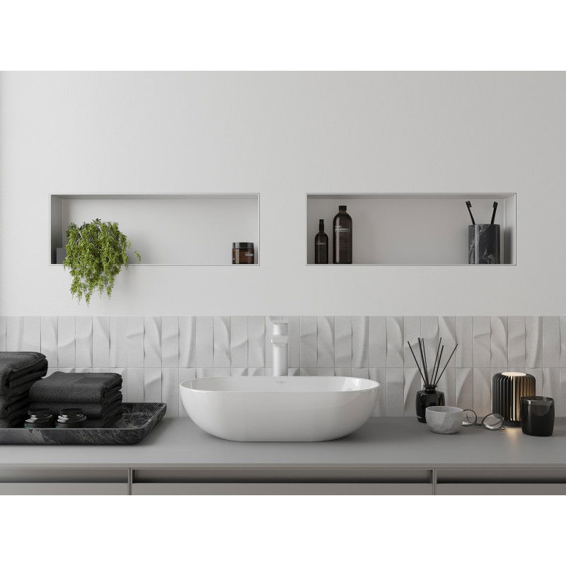 Mexen X-Wall-NR нишова полица без фланец 60 x 20 см, бяла - 1921602010