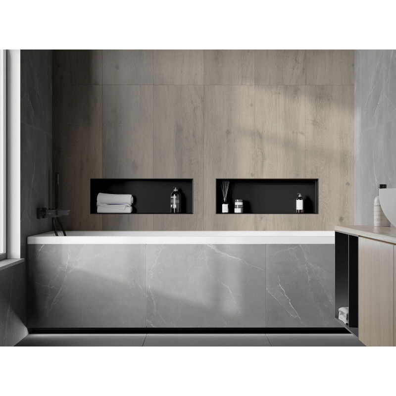 Mexen X-Wall-NR вградена лавица без фланец 60 x 20 см, черна - 1971602010