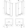 Mexen Mist-H L душ врати, десни, 155 см, прозрачно, хром - 8A5L-155-001-01-00-P