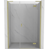 Mexen Mist-H L десни отварящи се душ врати 150 cm, прозрачни, златисти четки - 8A5L-150-001-55-00-P
