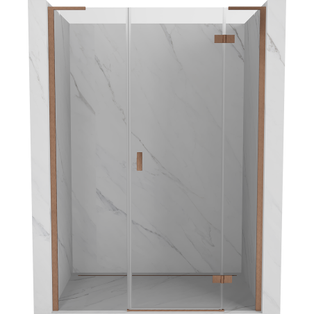 Mexen Mist-H L врата за душ прозрачни десни 130 cm, мед, четкана - 8A5L-130-001-65-00-P
