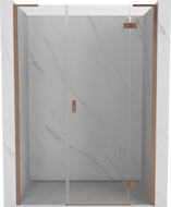 Mexen Mist-H L врата за душ прозрачни десни 130 cm, мед, четкана - 8A5L-130-001-65-00-P