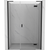 Mexen Mist-H L врати за душ кабина, отварящи се надясно 135 см, прозрачни, черни - 8A5L-135-001-70-00-P