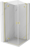 Mexen Mist-H L Duo душ кабина с врати 100 x 100 см, прозрачна, златна матирана - 8A5L-100L-100P-55-00