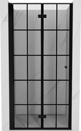 Mexen Mist-F сгъваеми душ врати ляви 90 cm, черна решетка, черно - 8A6-090-000-70-77-L