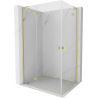 Mexen Mist-H L Duo душ кабина вратичка 70 x 115 см, прозрачна, златна четкана - 8A5L-070L-115P-55-00