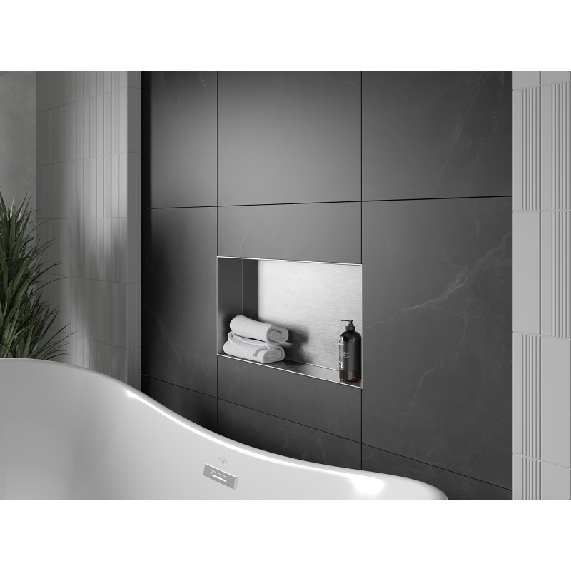 Mexen X-Wall-NR нишева полица без фланец 60 x 30 см, инокс - 1911603010