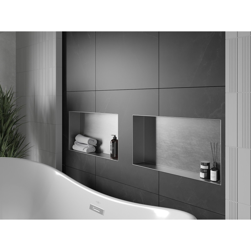 Mexen X-Wall-NR нишева полица без фланец 60 x 30 см, инокс - 1911603010