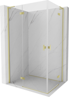 Mexen Mist-H L Duo кабина за душ с отваряеми врати 85 x 120 см, прозрачно, златно четкано - 8A5L-085L-120P-55-00