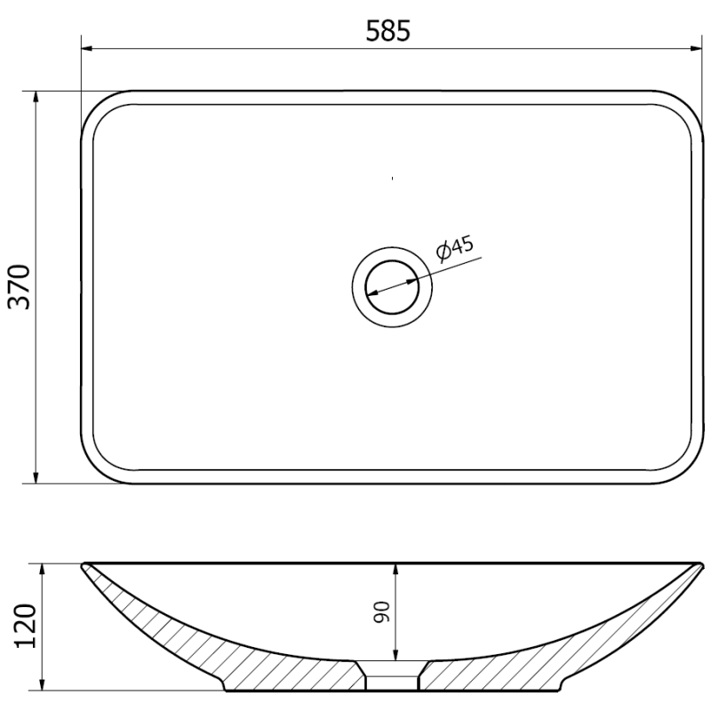Mexen Avila мивка над плот 58 x 37 cm, черна мат - 21115585