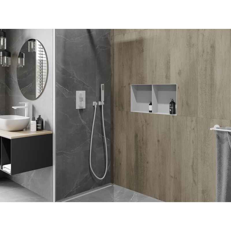 Mexen X-Wall-NR вдлъбната лавица без фланец с рафт 60 x 30 см, бяло - 1921603010S
