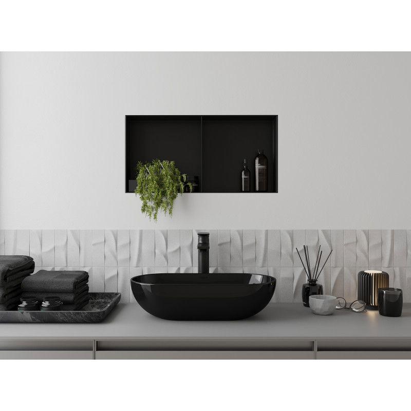 Mexen X-Wall-NR нишова полица без фланец с рафт 60 x 30 см, черна - 1971603010S